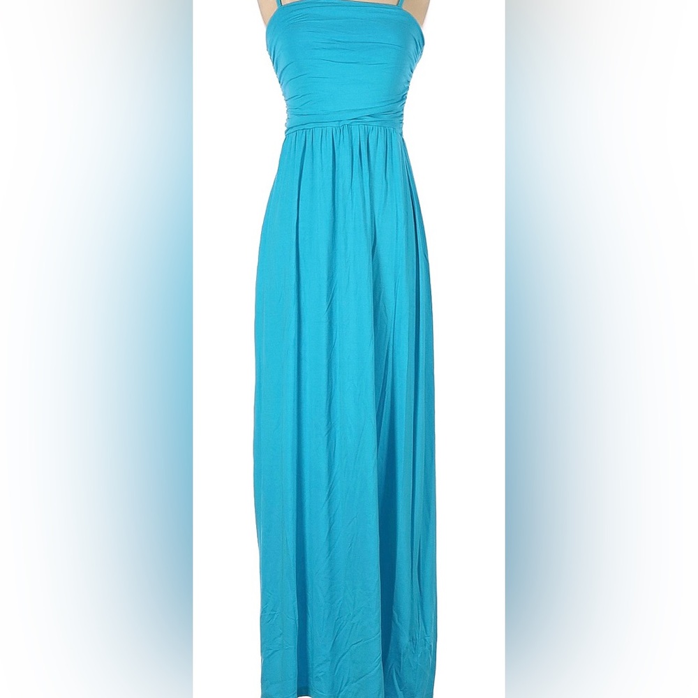 Carole Little Blue Size L Tube Top Maxi Dress